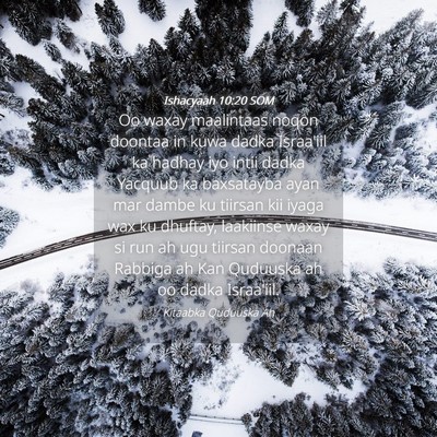 Picture 04 - Ishacyaah 10:20 SOM - Oo waxay maalintaas noqon doontaa in kuwa dadka - Bible Verse Picture