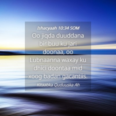 Picture 04 - Ishacyaah 10:34 SOM - Oo jiqda duuddana bir buu ku jari doonaa, oo - Bible Verse Picture