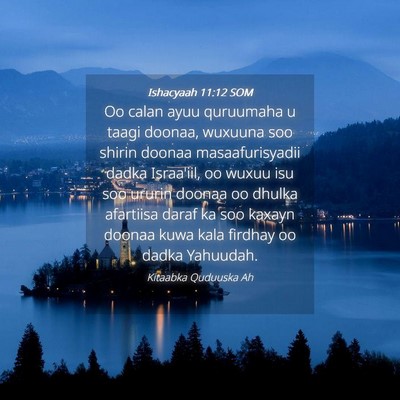 Picture 04 - Ishacyaah 11:12 SOM - Oo calan ayuu quruumaha u taagi doonaa, wuxuuna - Bible Verse Picture