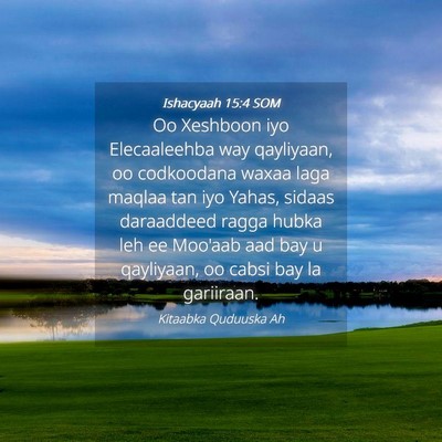 Picture 04 - Ishacyaah 15:4 SOM - Oo Xeshboon iyo Elecaaleehba way qayliyaan, oo - Bible Verse Picture