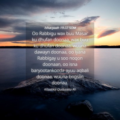 Picture 04 - Ishacyaah 19:22 SOM - Oo Rabbigu wax buu Masar ku dhufan doonaa, wax - Bible Verse Picture