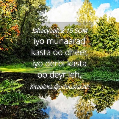 Picture 04 - Ishacyaah 2:15 SOM - iyo munaarad kasta oo dheer, iyo derbi kasta oo - Bible Verse Picture