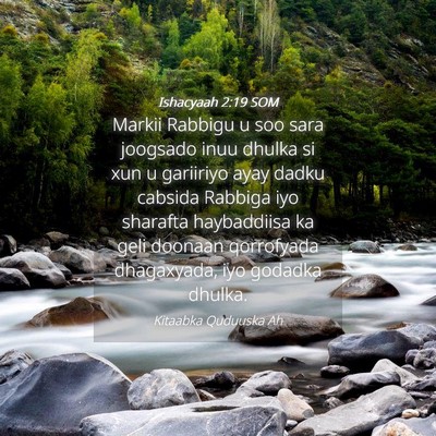 Picture 04 - Ishacyaah 2:19 SOM - Markii Rabbigu u soo sara joogsado inuu dhulka si - Bible Verse Picture