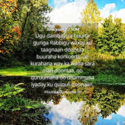 Picture 04 - Ishacyaah 2:2 SOM - Ugu dambaysta buurta guriga Rabbigu waxay ka - Bible Verse Picture