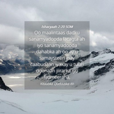 Picture 04 - Ishacyaah 2:20 SOM - Oo maalintaas dadku sanamyadooda lacagta ah iyo - Bible Verse Picture