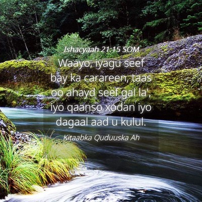 Picture 04 - Ishacyaah 21:15 SOM - Waayo, iyagu seef bay ka carareen, taas oo ahayd - Bible Verse Picture