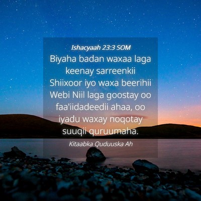 Picture 04 - Ishacyaah 23:3 SOM - Biyaha badan waxaa laga keenay sarreenkii - Bible Verse Picture