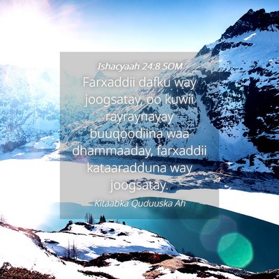 Picture 04 - Ishacyaah 24:8 SOM - Farxaddii dafku way joogsatay, oo kuwii - Bible Verse Picture