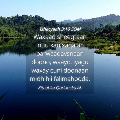 Picture 04 - Ishacyaah 3:10 SOM - Waxaad sheegtaan inuu kan xaqa ah barwaaqaysnaan - Bible Verse Picture