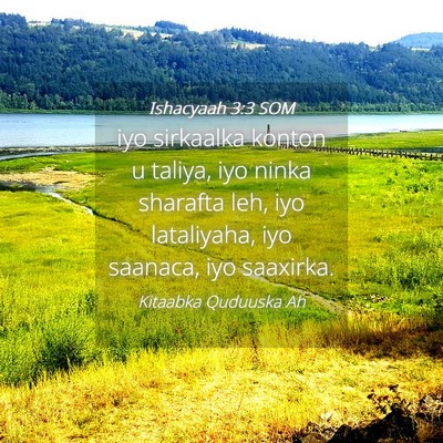 Picture 04 - Ishacyaah 3:3 SOM - iyo sirkaalka konton u taliya, iyo ninka sharafta - Bible Verse Picture