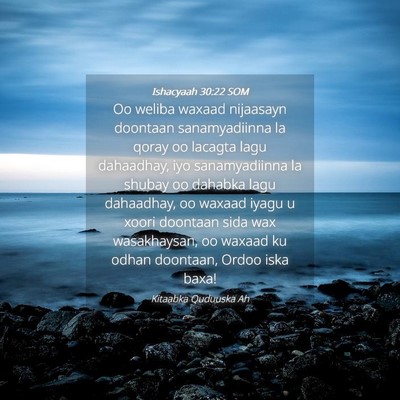 Picture 04 - Ishacyaah 30:22 SOM - Oo weliba waxaad nijaasayn doontaan sanamyadiinna - Bible Verse Picture