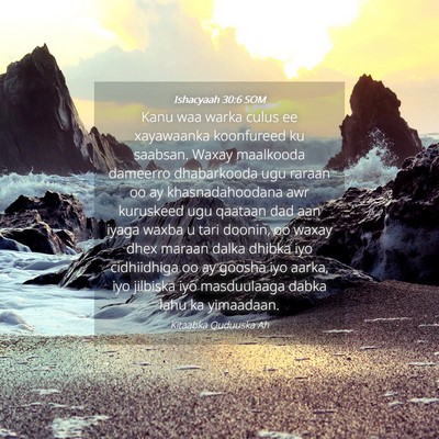 Picture 04 - Ishacyaah 30:6 SOM - Kanu waa warka culus ee xayawaanka koonfureed ku - Bible Verse Picture