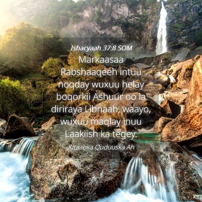 Picture 04 - Ishacyaah 37:8 SOM - Markaasaa Rabshaaqeeh intuu noqday wuxuu helay - Bible Verse Picture