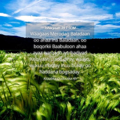 Picture 04 - Ishacyaah 39:1 SOM - Waagaas Merodag Baladaan oo ahaa ina Baladaan, oo - Bible Verse Picture