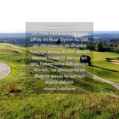 Picture 04 - Ishacyaah 4:5 SOM - Oo meel kasta oo la deggan yahay oo Buur Siyoon - Bible Verse Picture