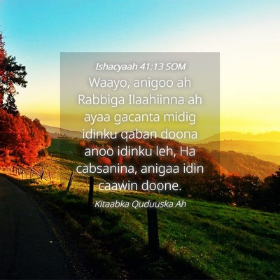 Picture 04 - Ishacyaah 41:13 SOM - Waayo, anigoo ah Rabbiga Ilaahiinna ah ayaa - Bible Verse Picture