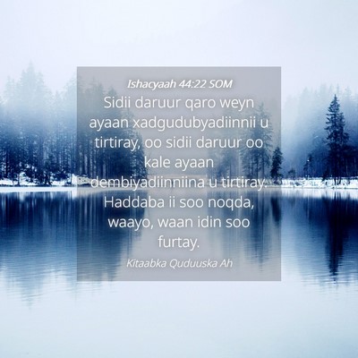 Picture 04 - Ishacyaah 44:22 SOM - Sidii daruur qaro weyn ayaan xadgudubyadiinnii u - Bible Verse Picture