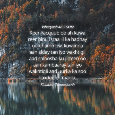 Picture 04 - Ishacyaah 46:3 SOM - Reer Yacquub oo ah kuwa reer binu Israa'iil ka - Bible Verse Picture