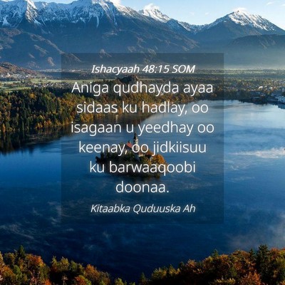 Picture 04 - Ishacyaah 48:15 SOM - Aniga qudhayda ayaa sidaas ku hadlay, oo isagaan - Bible Verse Picture