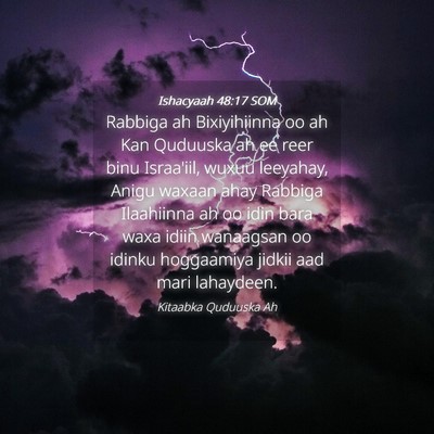 Picture 04 - Ishacyaah 48:17 SOM - Rabbiga ah Bixiyihiinna oo ah Kan Quduuska ah ee - Bible Verse Picture