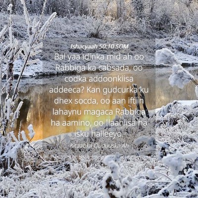 Picture 04 - Ishacyaah 50:10 SOM - Bal yaa idinka mid ah oo Rabbiga ka cabsada, oo - Bible Verse Picture