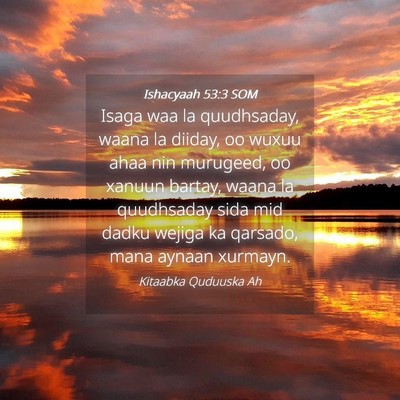 Picture 04 - Ishacyaah 53:3 SOM - Isaga waa la quudhsaday, waana la diiday, oo - Bible Verse Picture
