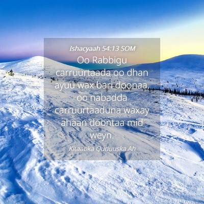 Picture 04 - Ishacyaah 54:13 SOM - Oo Rabbigu carruurtaada oo dhan ayuu wax bari - Bible Verse Picture
