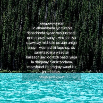 Picture 04 - Ishacyaah 57:8 SOM - Oo albaabbada iyo tiirarka dabadooda ayaad - Bible Verse Picture