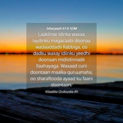 Picture 04 - Ishacyaah 61:6 SOM - Laakiinse idinka waxaa laydinku magacaabi doonaa - Bible Verse Picture