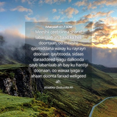 Picture 04 - Ishacyaah 61:7 SOM - Meeshii ceebtiinna sharaf labanlaab ah baad ka - Bible Verse Picture