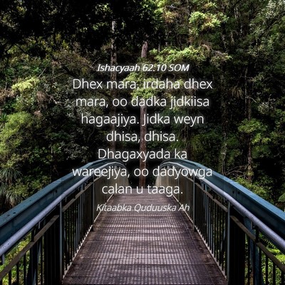 Picture 04 - Ishacyaah 62:10 SOM - Dhex mara, irdaha dhex mara, oo dadka jidkiisa - Bible Verse Picture