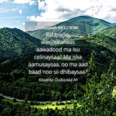 Picture 04 - Ishacyaah 64:12 SOM - Rabbiyow, waxyaalahaas aawadood ma isu - Bible Verse Picture