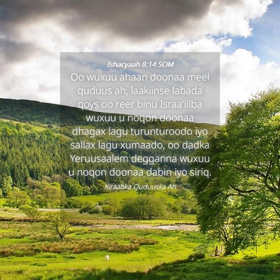 Picture 04 - Ishacyaah 8:14 SOM - Oo wuxuu ahaan doonaa meel quduus ah, laakiinse - Bible Verse Picture