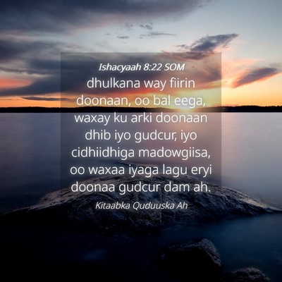 Picture 04 - Ishacyaah 8:22 SOM - dhulkana way fiirin doonaan, oo bal eega, waxay - Bible Verse Picture