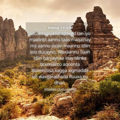Picture 04 - Kolosay 1:9 SOM - Sababtaas daraaddeed tan iyo maalintii aannu taas - Bible Verse Picture