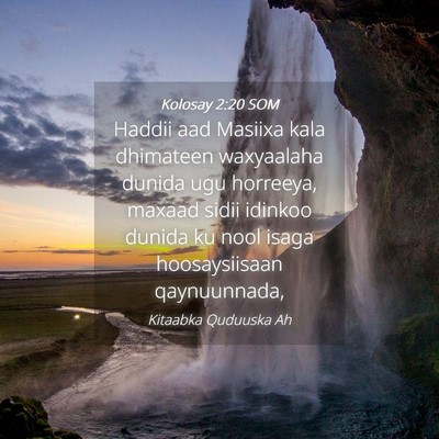 Picture 04 - Kolosay 2:20 SOM - Haddii aad Masiixa kala dhimateen waxyaalaha - Bible Verse Picture