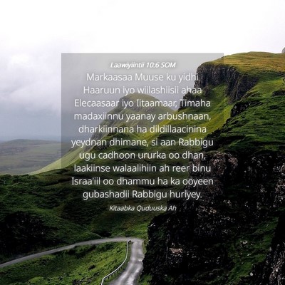 Picture 04 - Laawiyiintii 10:6 SOM - Markaasaa Muuse ku yidhi Haaruun iyo wiilashiisii - Bible Verse Picture