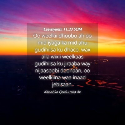 Picture 04 - Laawiyiintii 11:33 SOM - Oo weelkii dhoobo ah oo mid iyaga ka mid ahu - Bible Verse Picture