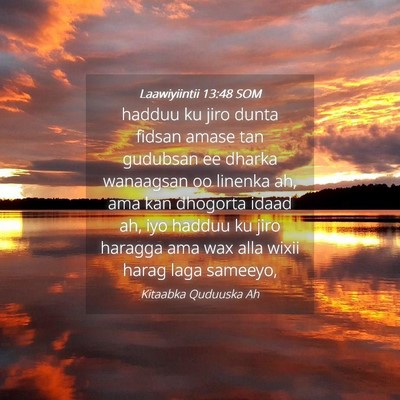 Picture 04 - Laawiyiintii 13:48 SOM - hadduu ku jiro dunta fidsan amase tan gudubsan ee - Bible Verse Picture