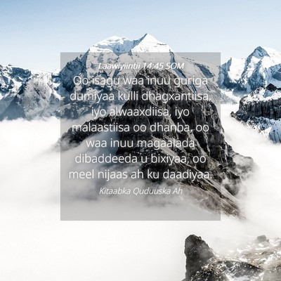 Picture 04 - Laawiyiintii 14:45 SOM - Oo isagu waa inuu guriga dumiyaa kulli - Bible Verse Picture