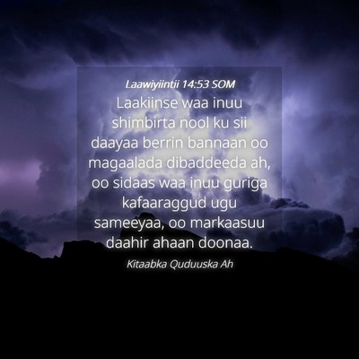 Picture 04 - Laawiyiintii 14:53 SOM - Laakiinse waa inuu shimbirta nool ku sii daayaa - Bible Verse Picture