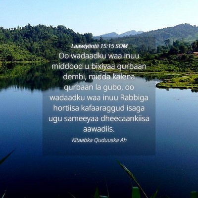 Picture 04 - Laawiyiintii 15:15 SOM - Oo wadaadku waa inuu middood u bixiyaa qurbaan - Bible Verse Picture