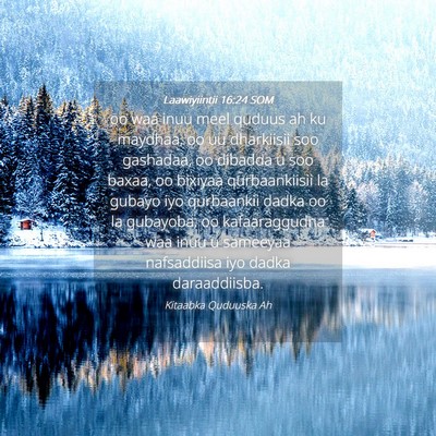 Picture 04 - Laawiyiintii 16:24 SOM - oo waa inuu meel quduus ah ku maydhaa, oo uu - Bible Verse Picture