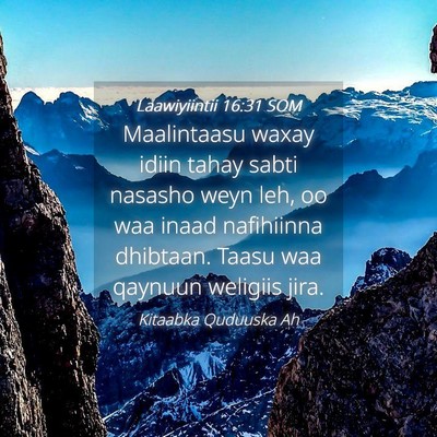 Picture 04 - Laawiyiintii 16:31 SOM - Maalintaasu waxay idiin tahay sabti nasasho weyn - Bible Verse Picture