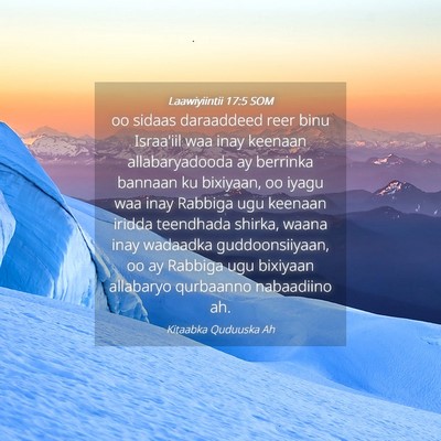 Picture 04 - Laawiyiintii 17:5 SOM - oo sidaas daraaddeed reer binu Israa'iil waa inay - Bible Verse Picture