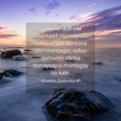 Picture 04 - Laawiyiintii 18:28 SOM - si markaad nijaasaysaan dalku uusan idinkana - Bible Verse Picture