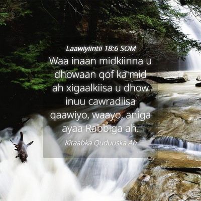 Picture 04 - Laawiyiintii 18:6 SOM - Waa inaan midkiinna u dhowaan qof ka mid ah - Bible Verse Picture