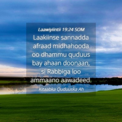 Picture 04 - Laawiyiintii 19:24 SOM - Laakiinse sannadda afraad midhahooda oo dhammu - Bible Verse Picture