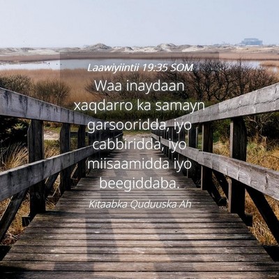 Picture 04 - Laawiyiintii 19:35 SOM - Waa inaydaan xaqdarro ka samayn garsooridda, iyo - Bible Verse Picture