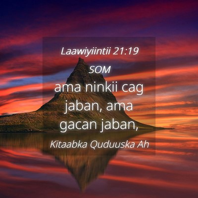 Picture 04 - Laawiyiintii 21:19 SOM - ama ninkii cag jaban, ama gacan - Bible Verse Picture